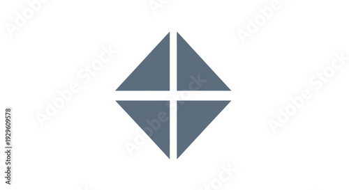 Gray geometric shape with lines.