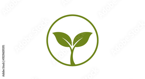 Green plant sprout logo icon.