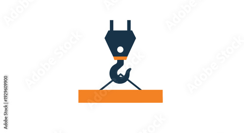 Industrial crane hook lifting heavy load.