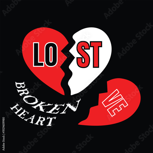 Art & Illustration Stylized Broken Heart Logo Design Symbolizing Heartbreak and Emotional Distress