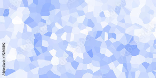 Geometric Mosaic Background With Irregular Polygonal Shapes In Shades Of Light Blue And White Evoking A Crystal Or Ice Like Texture For Design Projects