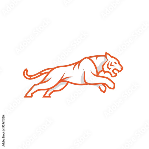 Running Panther Illustration Design Element.