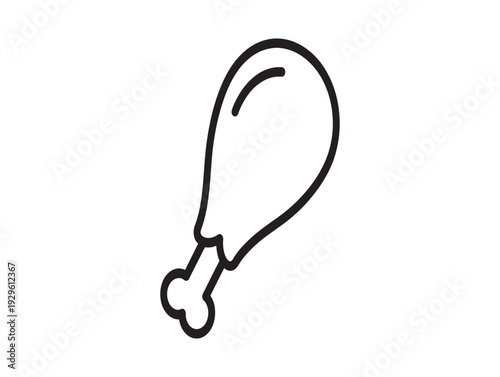 A simple line drawing of a chicken leg