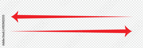 Horizontal long straight arrow signs. Black pointer, direction, position symbol and double arrow icon isolated on white background. Vector Illustration