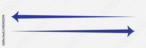 Horizontal long straight arrow signs. Black pointer, direction, position symbol and double arrow icon isolated on white background. Vector Illustration