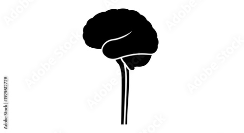 Mushroom Silhouette Simple Black Illustration.