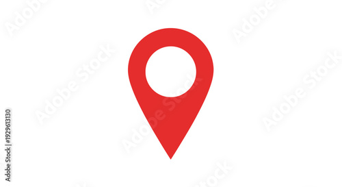 Red Location Pin Icon Symbol.