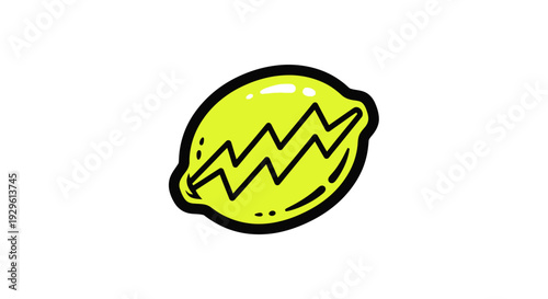Simple Yellow Lemon Illustration Design Element.