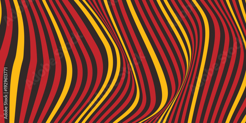 Background stripe line wave pattern abstract. Red, brown and yellow color lane texture