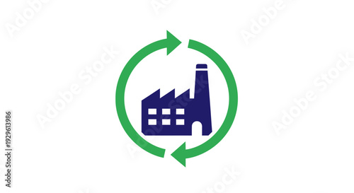 Sustainable factory industrial recycling concept.