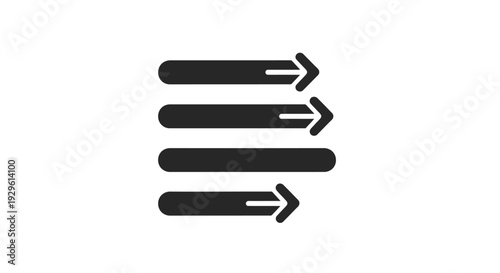 Three black arrows pointing right.