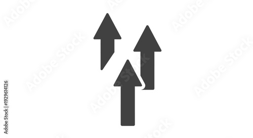 Three Black Arrows Pointing Upward Direction.