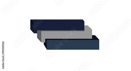 Three Dimensional Rectangular Blocks Stacked.