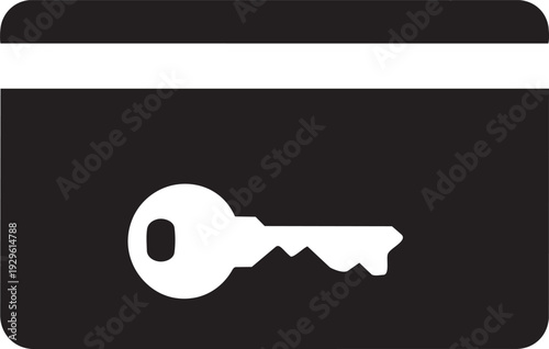 Key icon superimposed on a credit card, representing access, security, or unlocking financial opportunities.