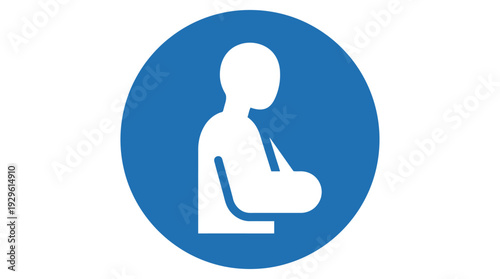 Protect your arm and shoulder with this graphic symbol representing personal safety and injury prevention