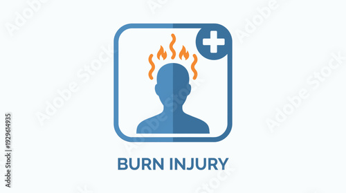 Burn Injury Icon First Aid Symbol for Medical Emergency and Healthcare