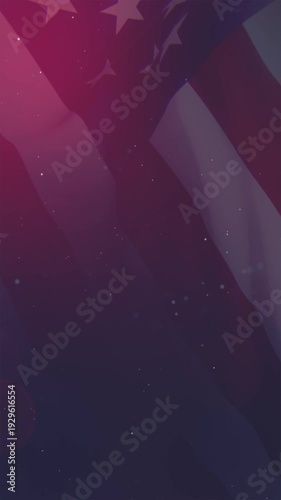 Vertical USA Flag Announcement Background. Tinted Waving Stars and Stripes for 4th of July, Memorial Day, and Official American News Stories