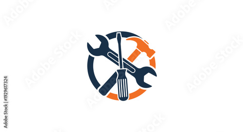 Tools logo with wrenches and spanner.