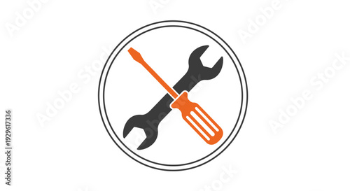 Tools Icon Wrench Screwdriver Combination.