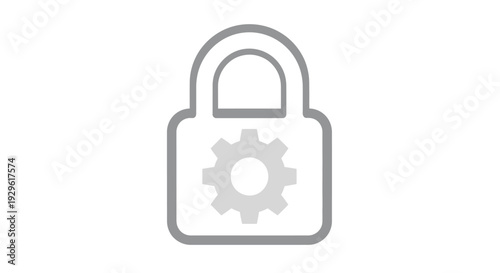 Unlocked Padlock with Gear Icon Security.