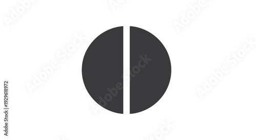 Black and white circle shape symbol.