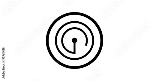 Black concentric circles with keyhole.