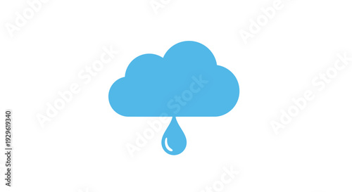 Blue Cloud with Rain Drop Falling.