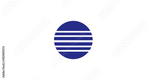 Blue horizontal lines in circle shape.