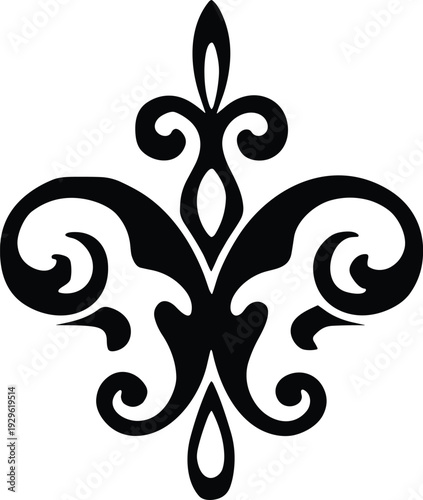 Silhouette Vector Illustration of Birds Flying and Perched on a Bare Dead Tree Branch in a Minimalist Nature Landscape Scene