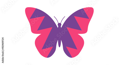 Colorful Pink Purple Butterfly Illustration.