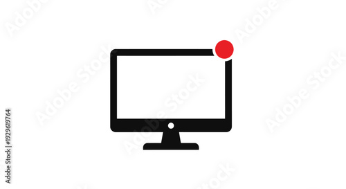 Computer monitor with red notification.