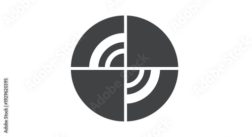 Dark gray target with white lines.