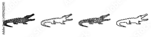 Sketch crocodile icon design set