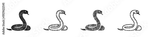 Sketch snake icon design set