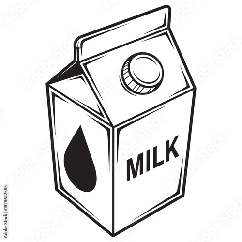 Simple line drawing of a milk carton