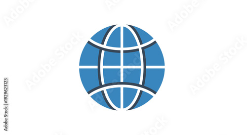 Globe Icon Blue Earth Symbol.