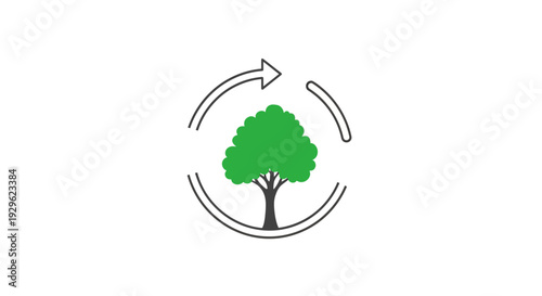 Green Tree Sustainable Eco Friendly Symbol.