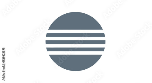 Grey circle with horizontal lines.