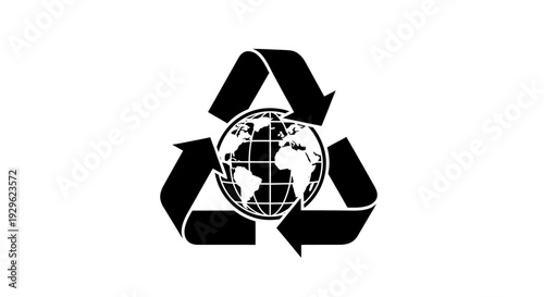 Recycling Symbol with Globe Icon.