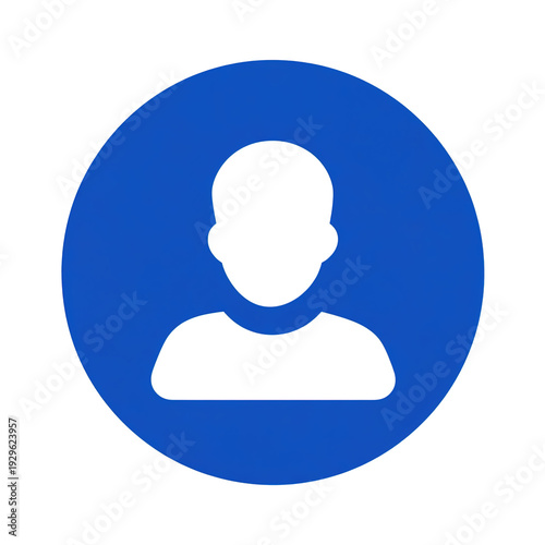 Blue user icon for profile or account access transparent background