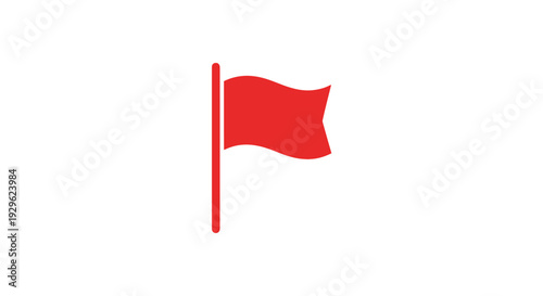 Red flag on a pole waving.