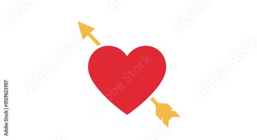 Red heart pierced by arrow symbol.
