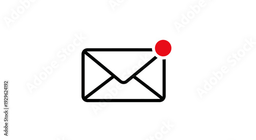 Simple Email Icon with Notification.