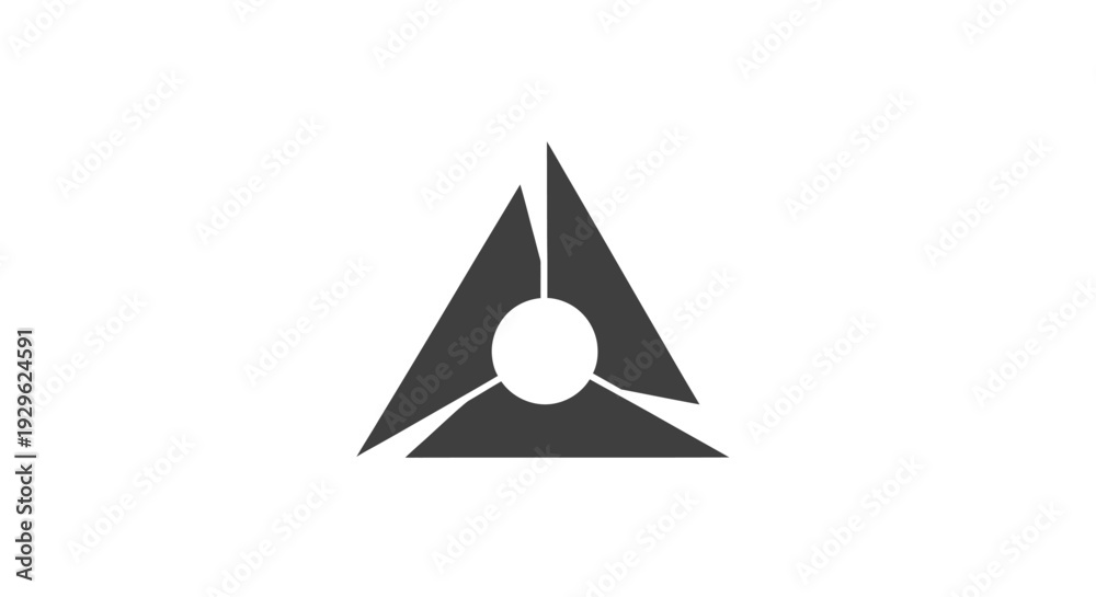 Fototapeta premium Triangle shape with circle inside.