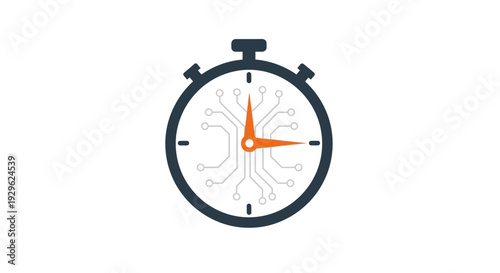 Stopwatch with orange hands timing.