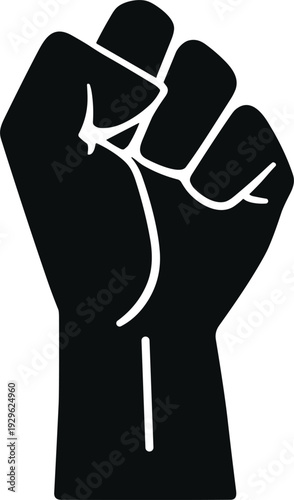 raised fist symbol of solidarity strength protest resistance unity empowerment activism human rights freedom social justice silhouette illustration