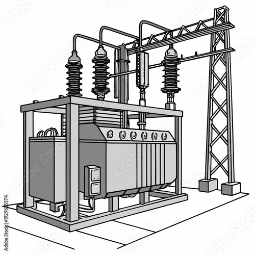 Industrial electrical substation equipment gray