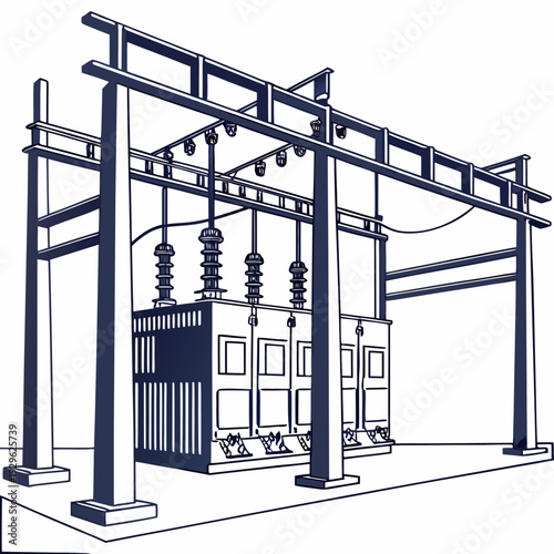 Industrial electrical transformer substation power