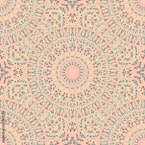 Geometric happy flower mandala ornament pattern background