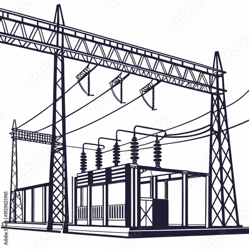 Voltage electric power transmission substation power grid